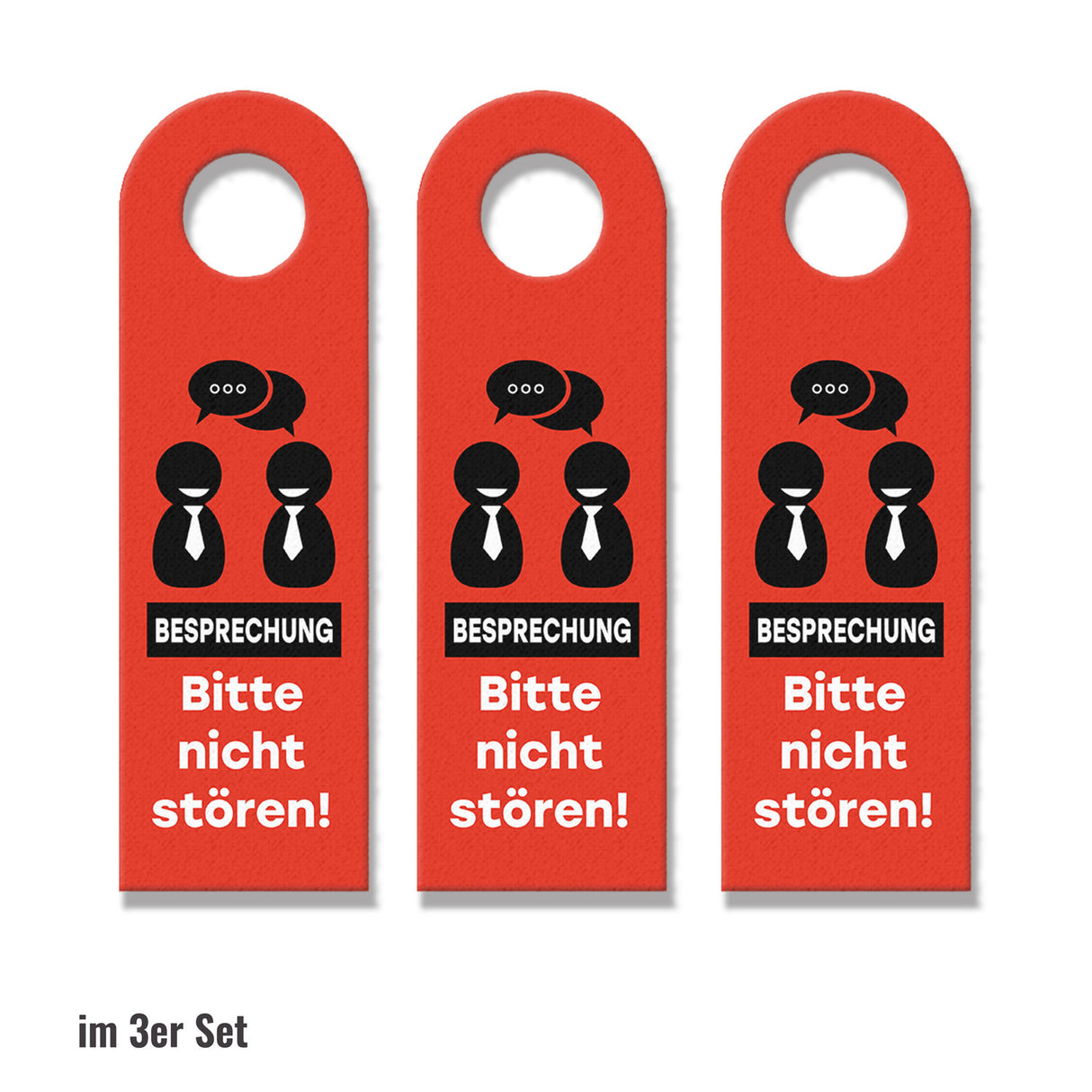 Türhänger mit schlichter Grafik - Besprechung bitte nicht stören oder Raum frei