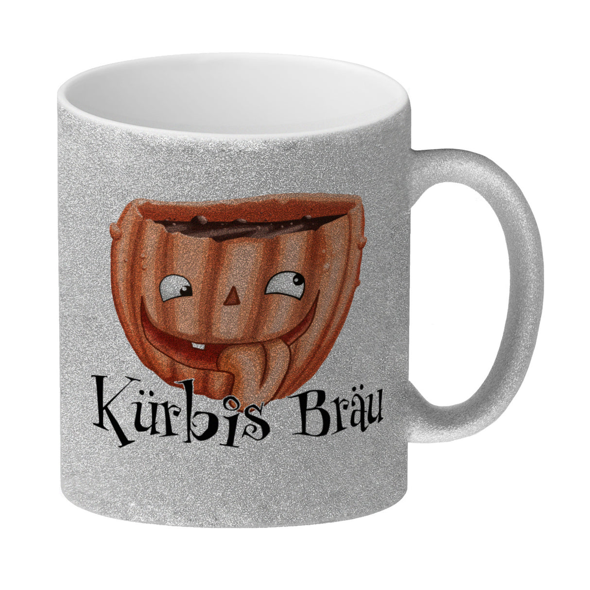 Kaffeetasse mit lustigem Kürbismotiv und Schriftzug - Kürbis Bräu