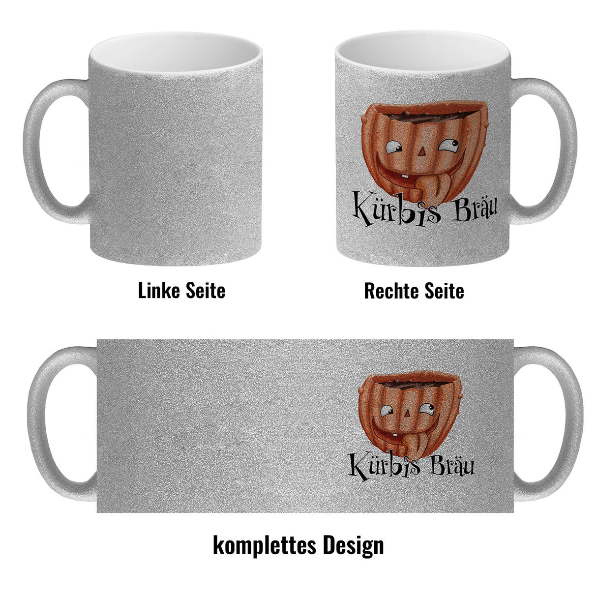 Kaffeetasse mit lustigem Kürbismotiv und Schriftzug - Kürbis Bräu