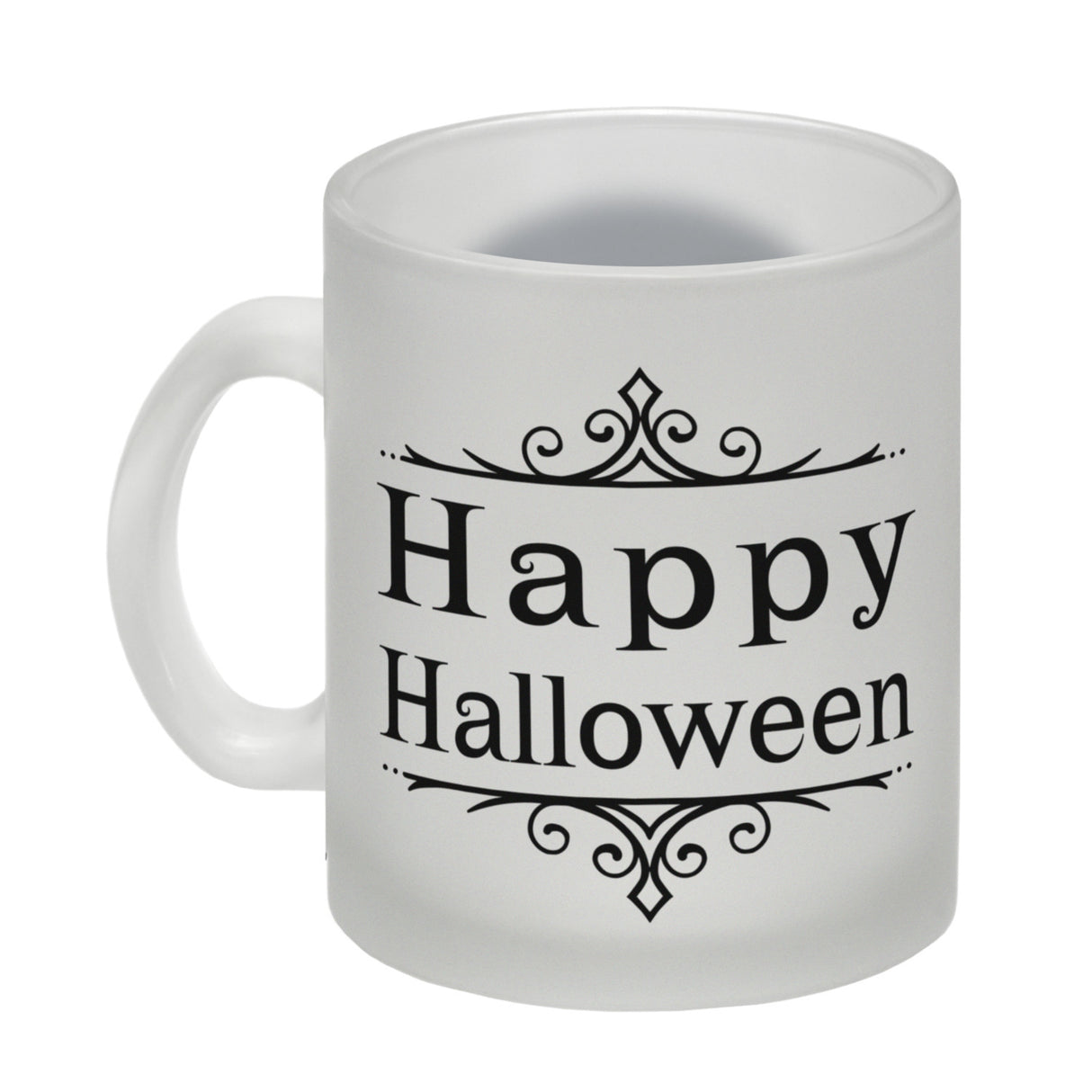 Kaffeetasse mit gruseligem Hexenfeuer Motiv und Spruch - Happy Halloween