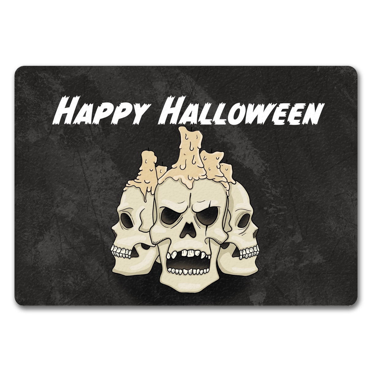 Fußmatte für Halloween mit Totenköpfen und Kerzen - Happy Halloween