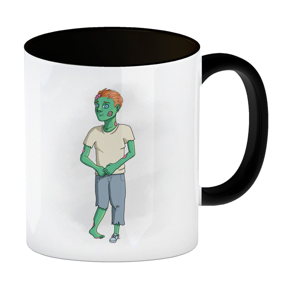 Kaffeetasse mit süßem Zombie und Spruch - Too cute to spook