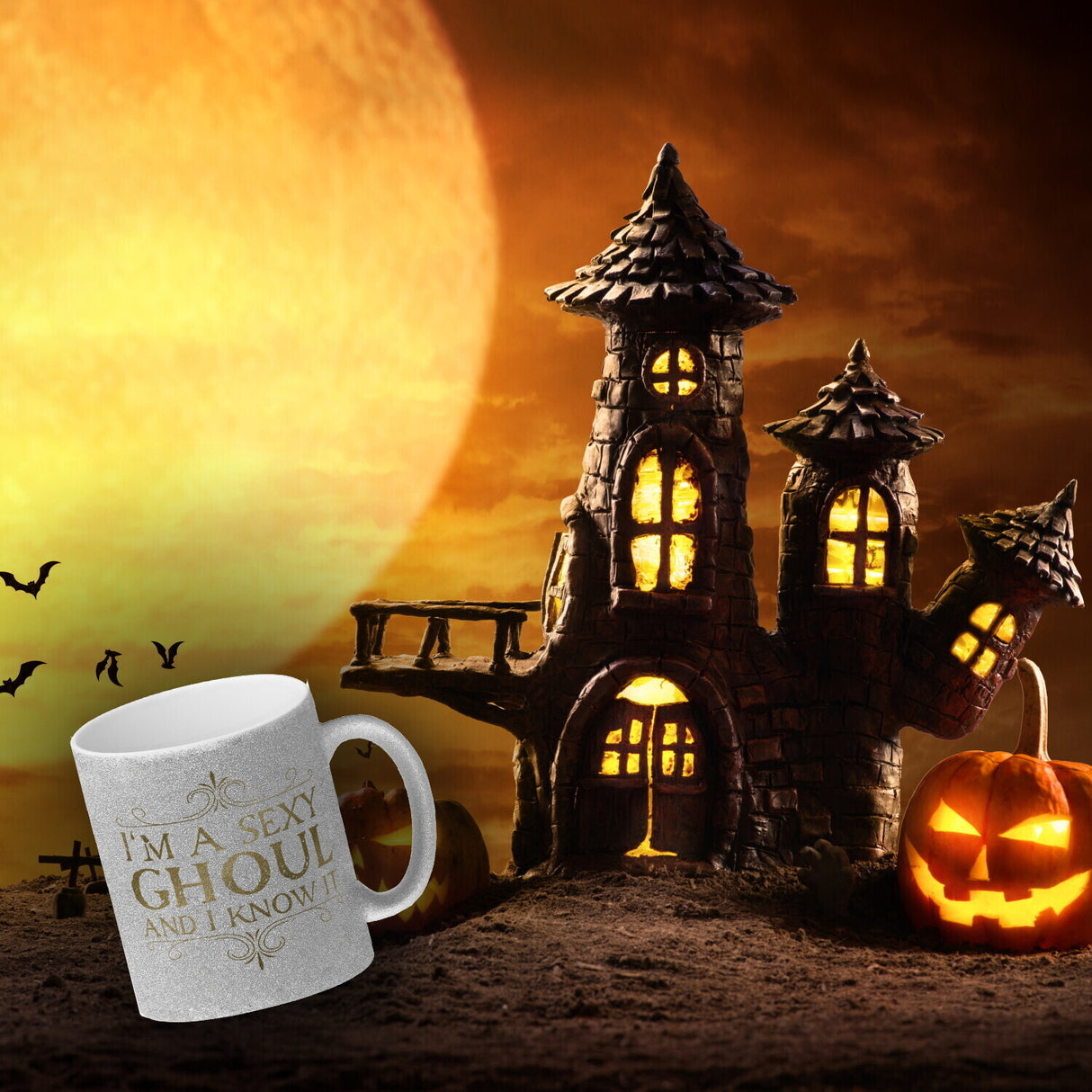 Kaffeetasse mit sexy Zombie und Spruch - I'm a sexy ghoul and I know it