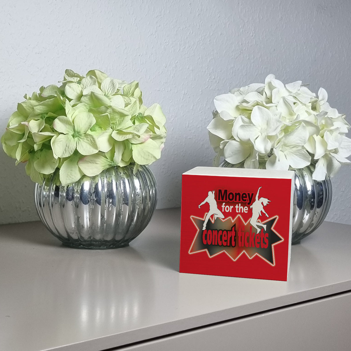 Spardose für Konzertkarten mit Tänzer Motiv und Spruch