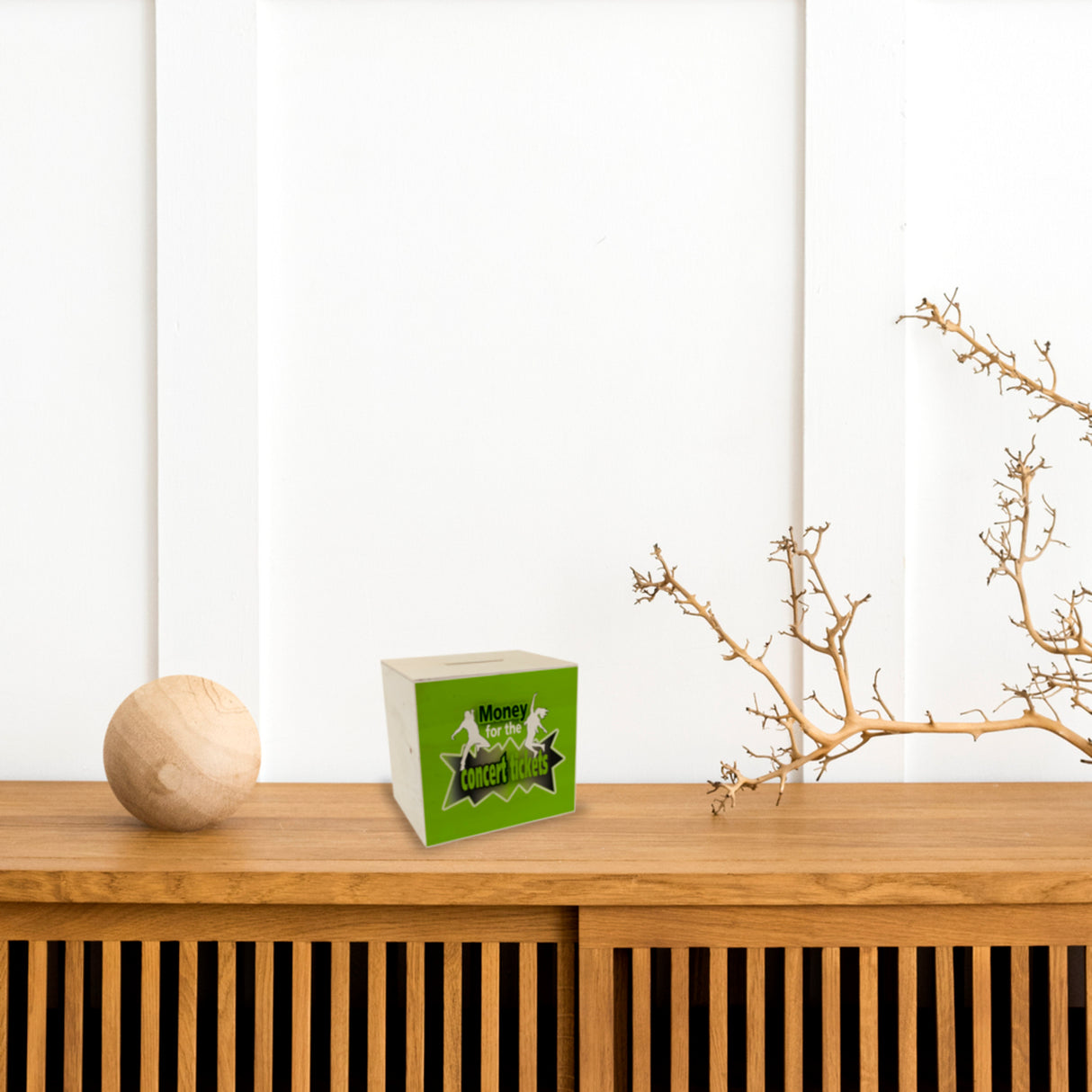 Spardose für Konzertkarten mit Tänzer Motiv und Spruch