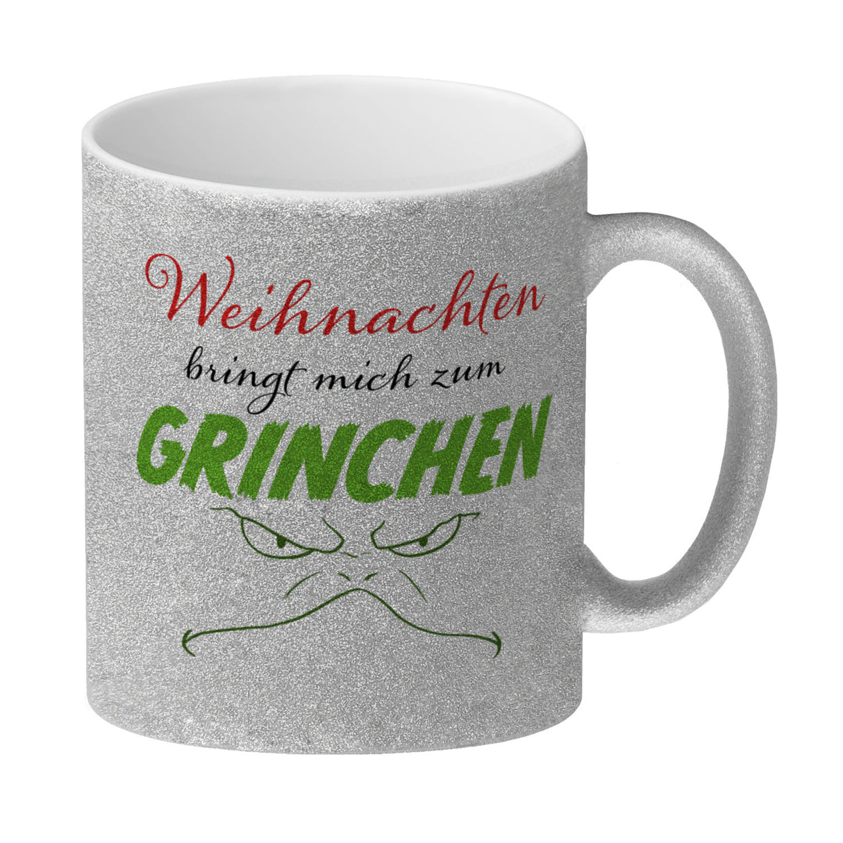 Weihnachten bringt mich zum grinchen Kaffeebecher mit Spruch