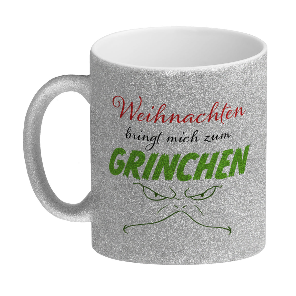 Weihnachten bringt mich zum grinchen Kaffeebecher mit Spruch