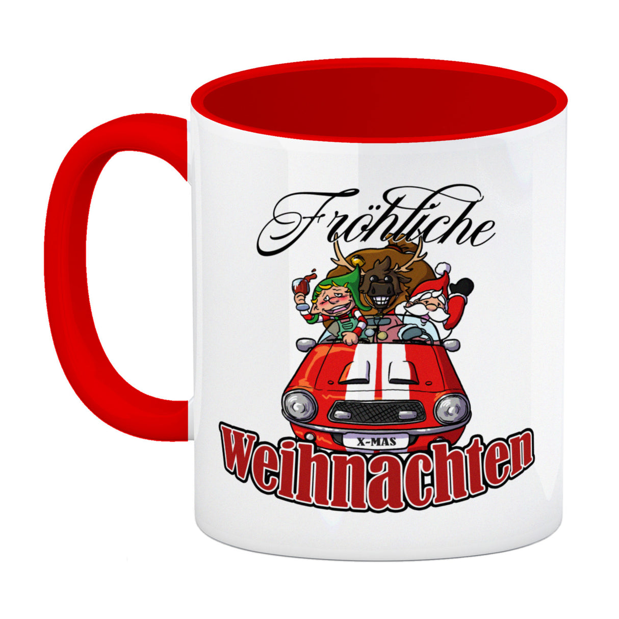 Fröhliche Weihnachten Kaffeebecher mit lustigem Weihnachtsmotiv