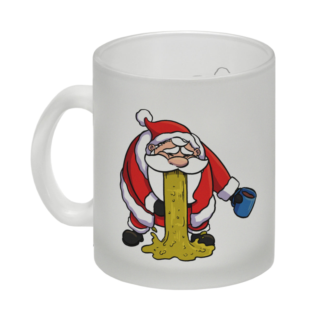 Kotzender Weihnachtsmann mit Glühweintasse Weihnachten Kaffeebecher