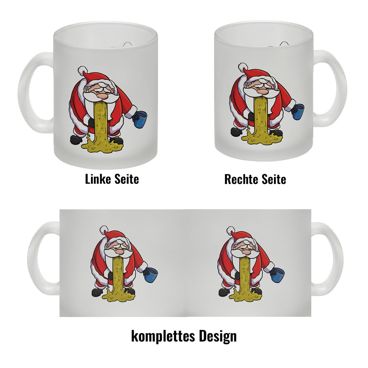 Kotzender Weihnachtsmann mit Glühweintasse Weihnachten Kaffeebecher