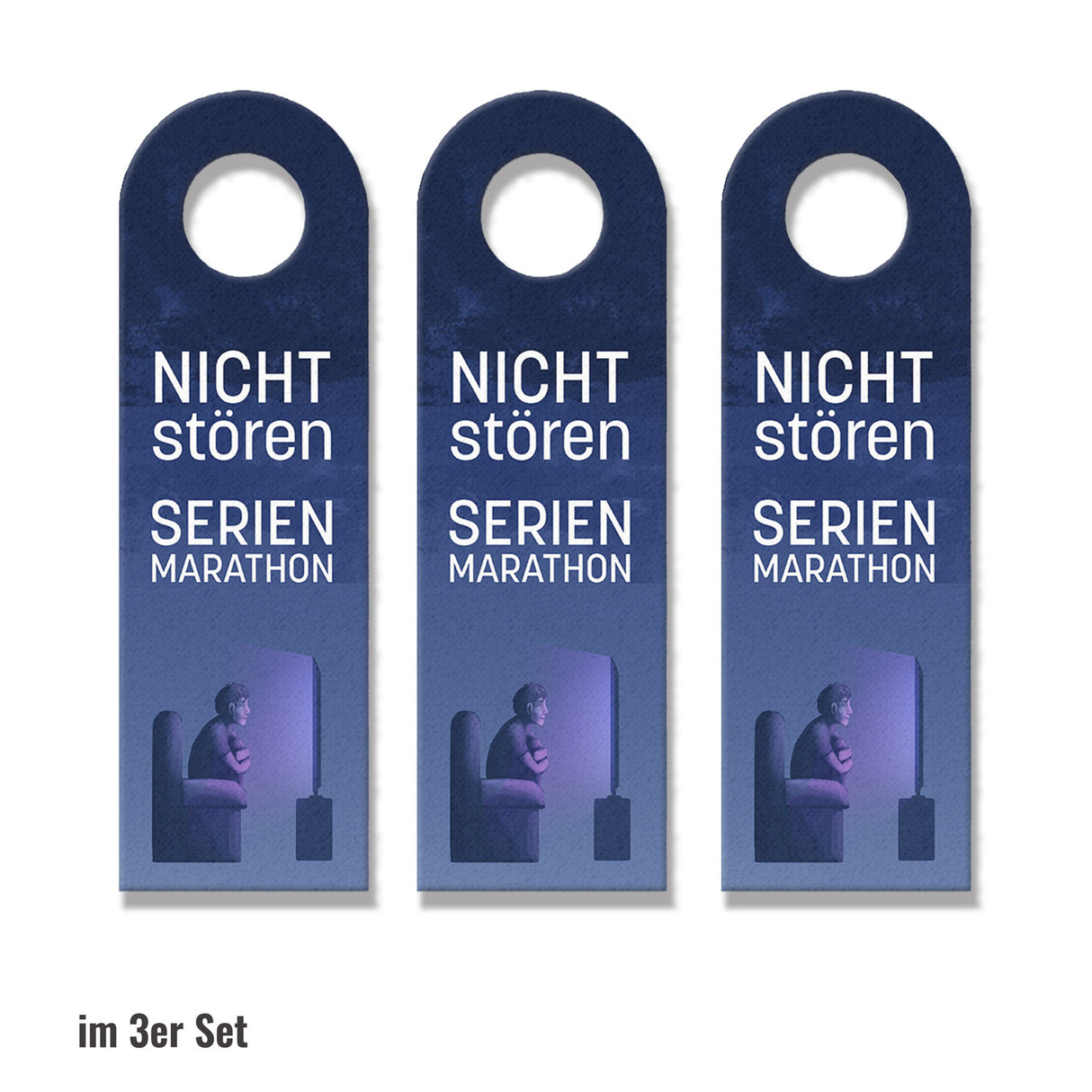 Nicht stören Serienmarathon oder komm rein Türhänger mit Fernseher Motiv