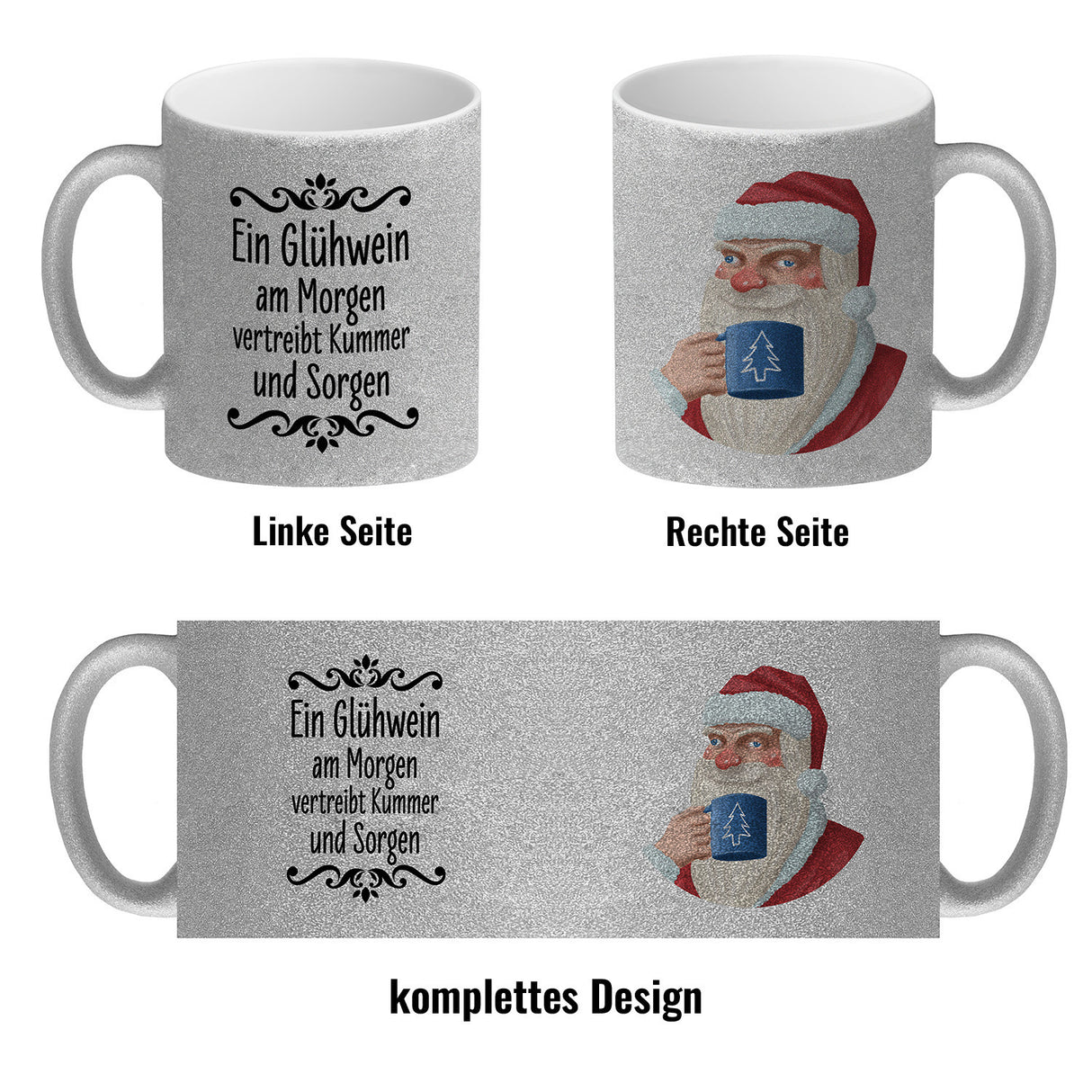 Ein Glühwein am Morgen vertreibt Kummer und Sorgen lustige Glühweintasse