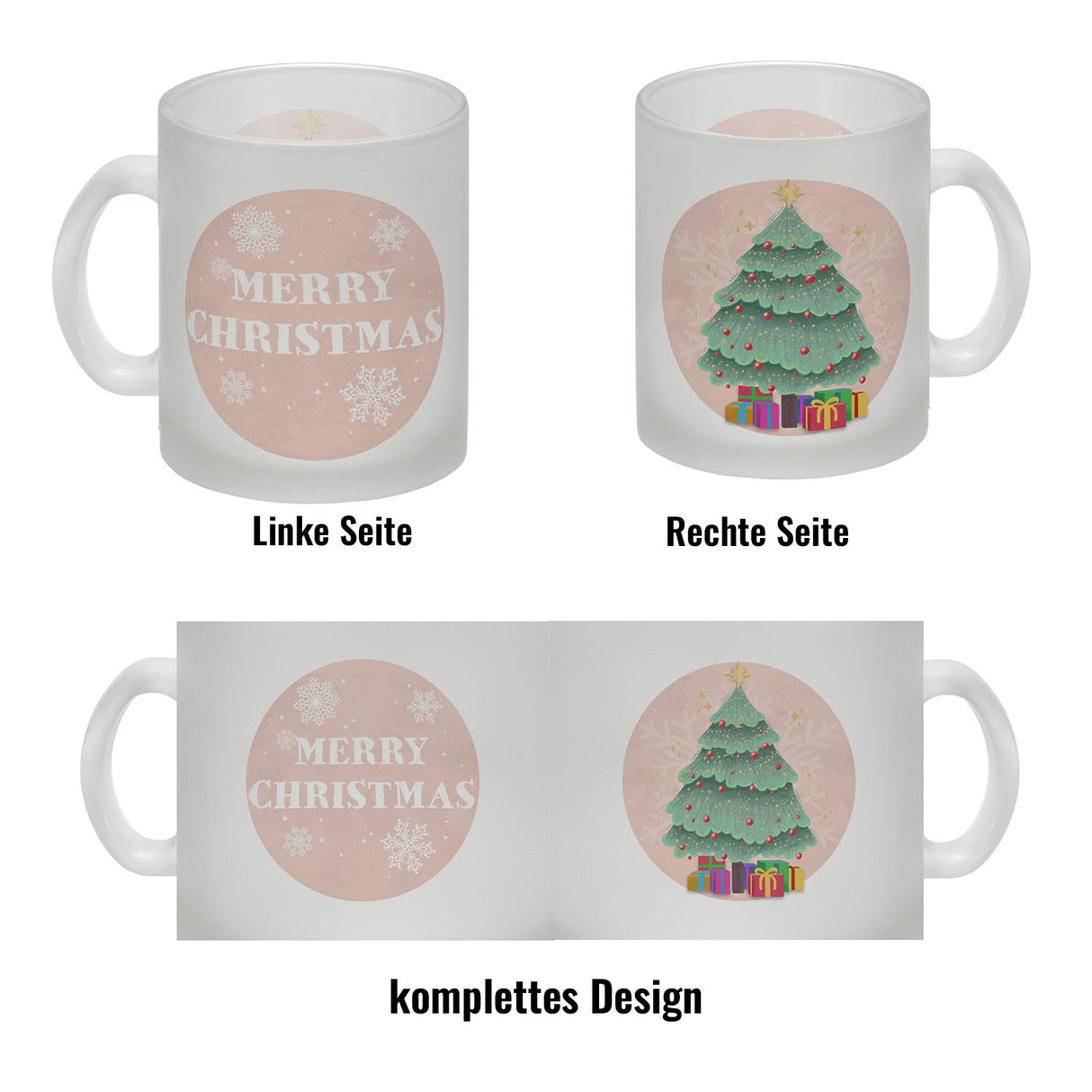 Merry Christmas Kaffeetasse mit schönem Weihnachtsbaum Motiv und Spruch