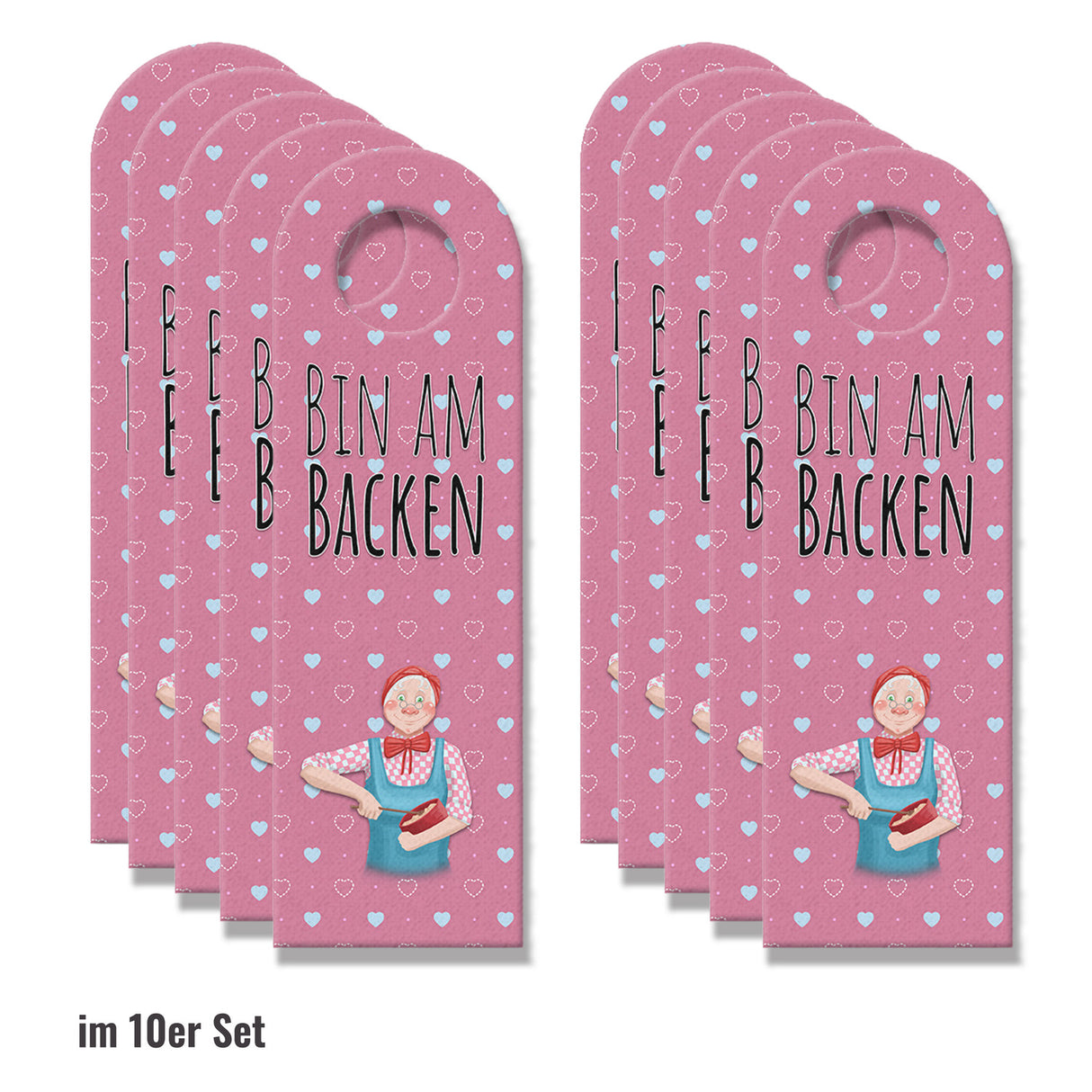 Bin am backen oder Plätzchen sind fertig lustiger Türhänger mit Oma Motiv