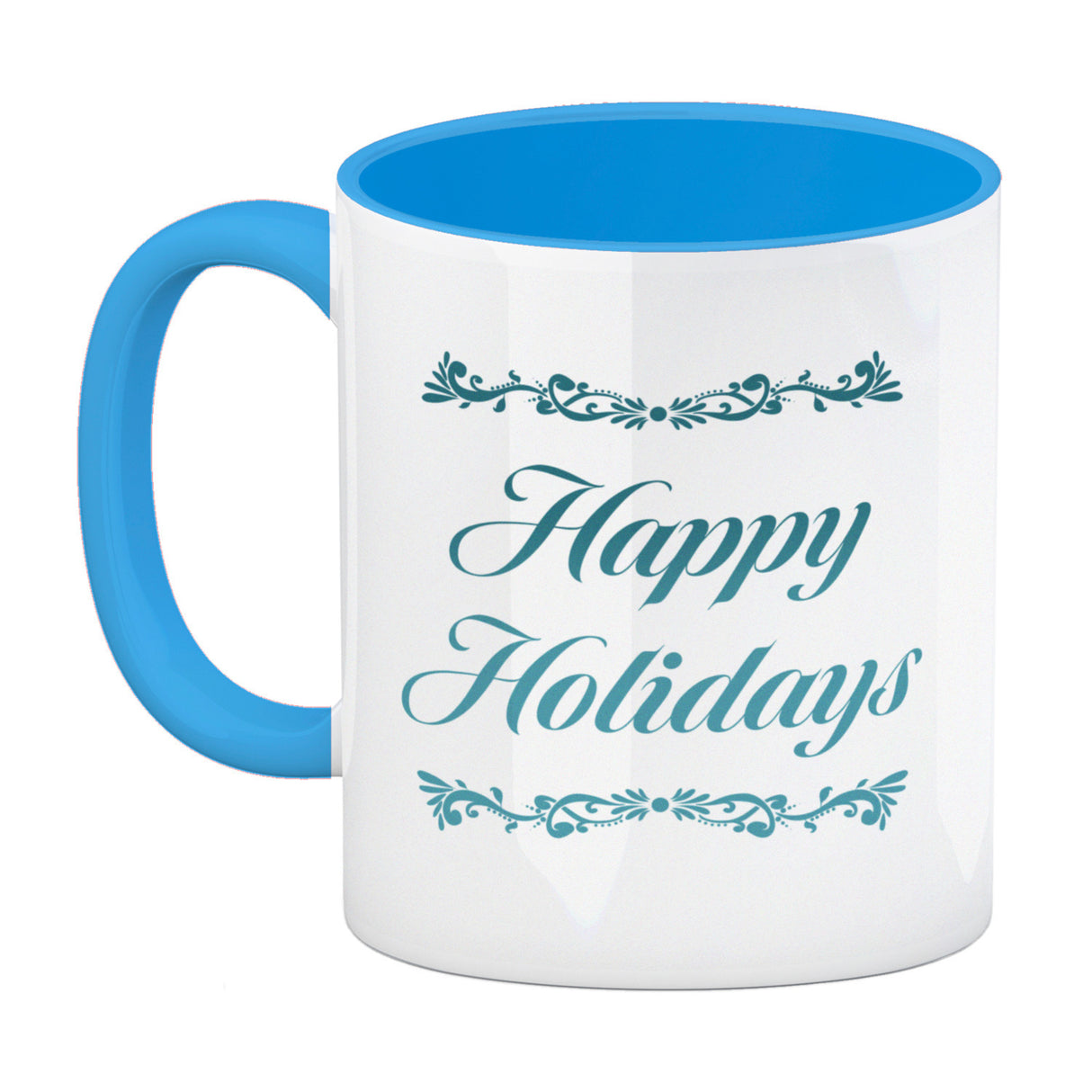 Happy Holidays witziger Kaffeebecher mit Weihnachtsmann auf Surfbrett