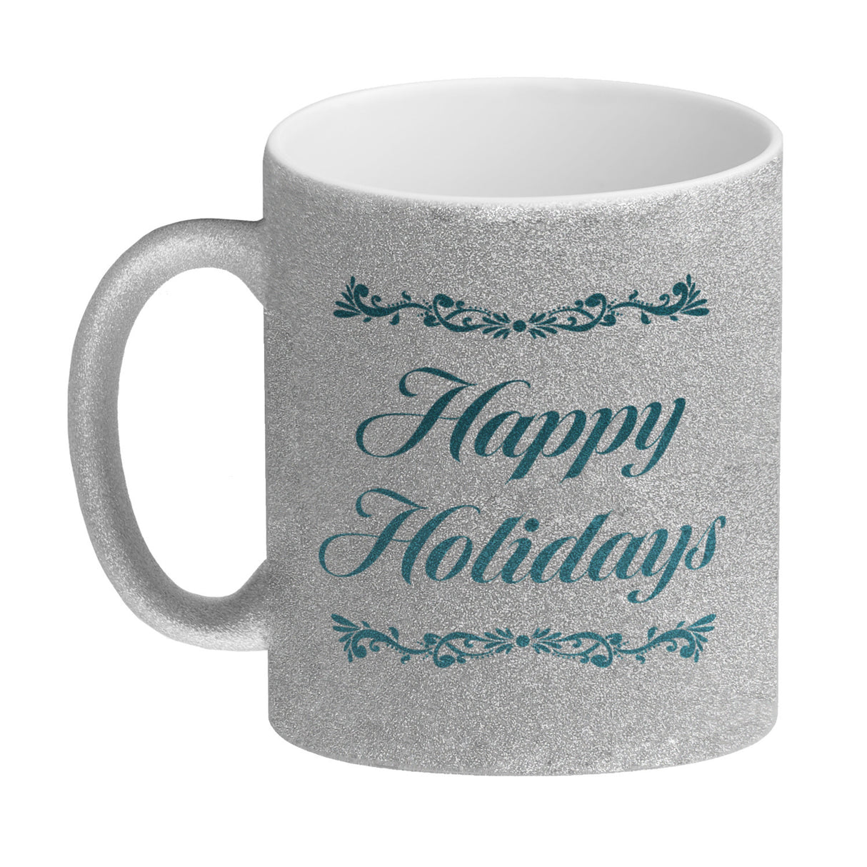 Happy Holidays witziger Kaffeebecher mit Weihnachtsmann auf Surfbrett
