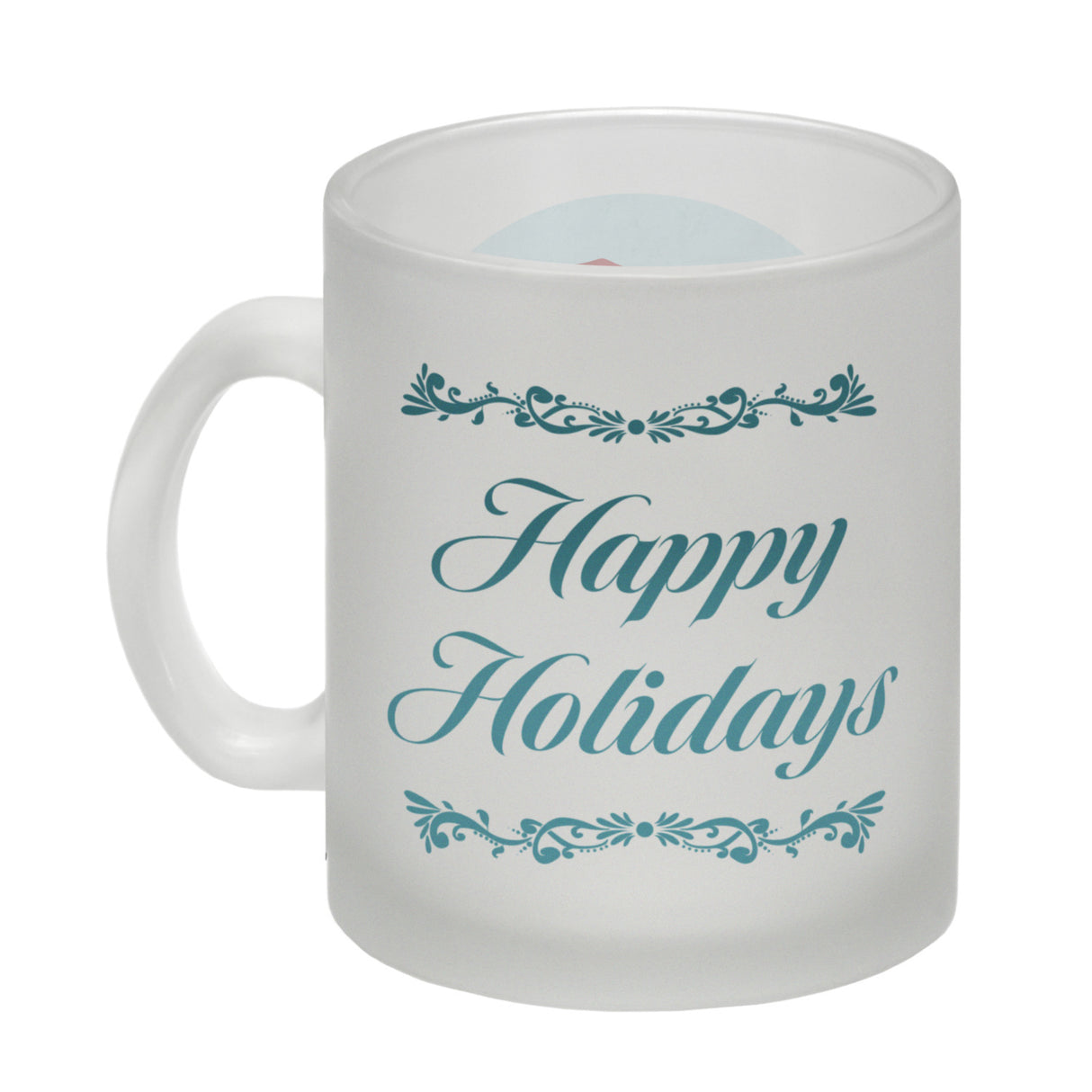 Happy Holidays witziger Kaffeebecher mit Weihnachtsmann auf Surfbrett
