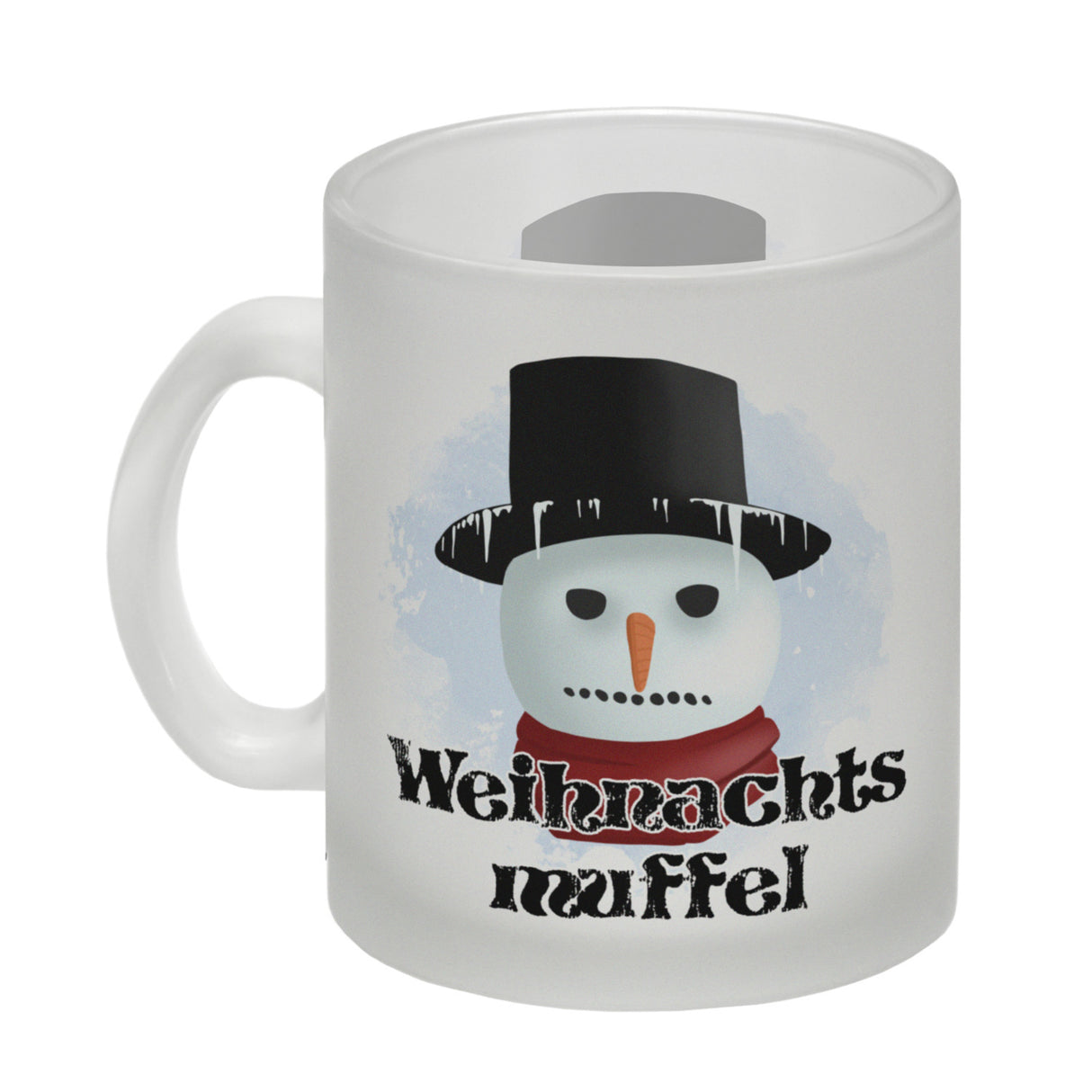 Weihnachtsmuffel witzige Kaffeetasse mit lustlosem Schneemann Motiv