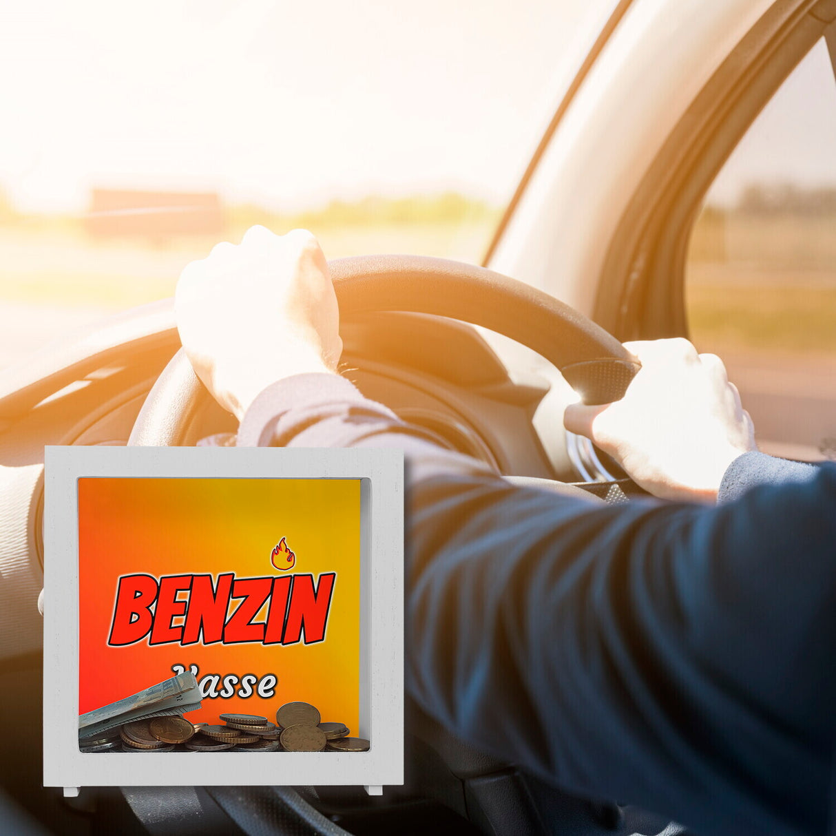 Benzinkasse Spardose aus Keramik für Spritgeld