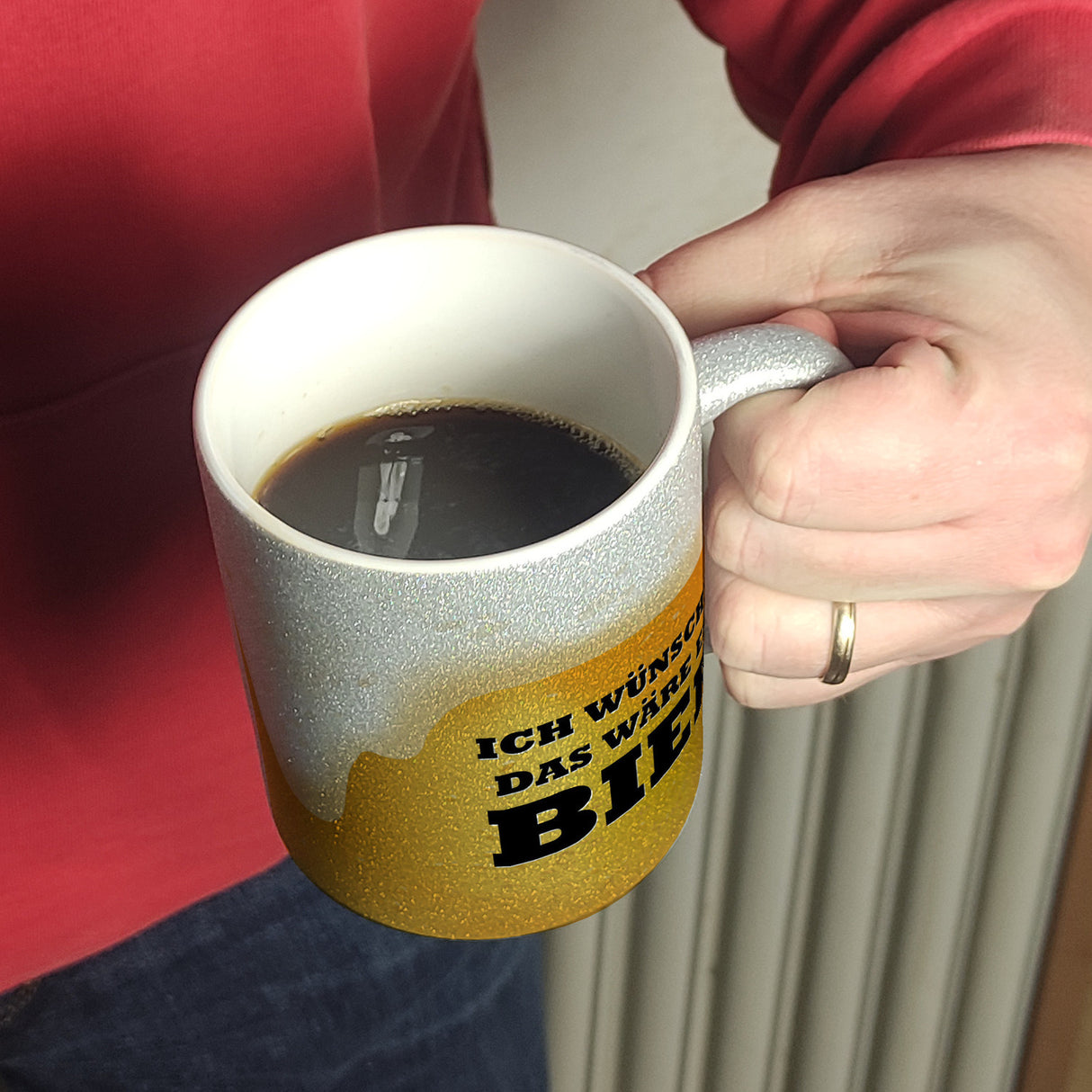 Ich wünschte das wäre ein Bier Kaffeebecher