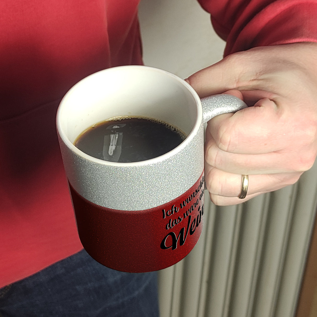 Ich wünschte das wäre ein Wein Kaffeebecher