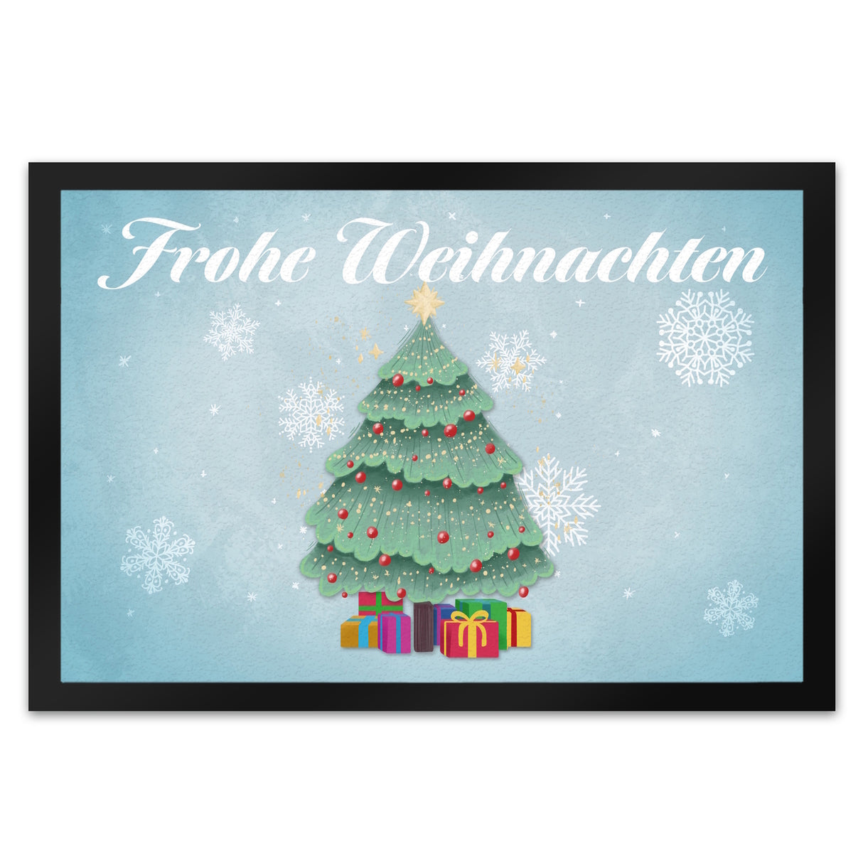 Frohe Weihnachten mit schönem Weihnachtsbaum Fußmatte