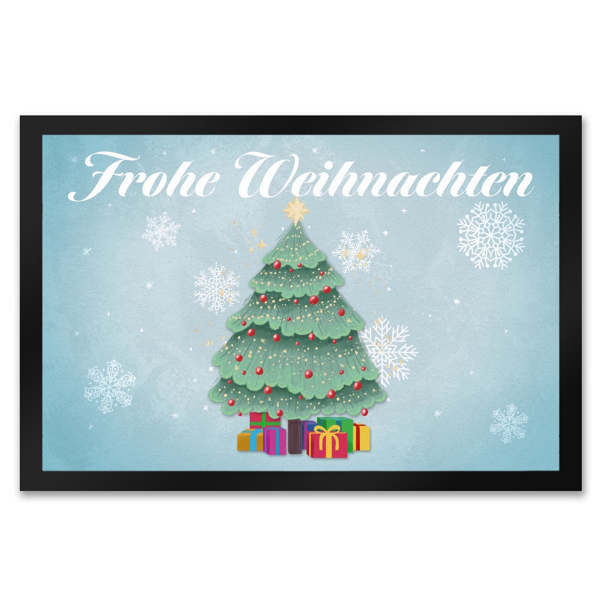 Frohe Weihnachten mit schönem Weihnachtsbaum Fußmatte