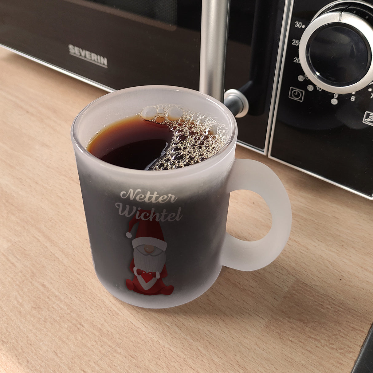 Netter Wichtel böser Wichtel Kaffeetasse für Weihnachten mit witzigen Wichteln