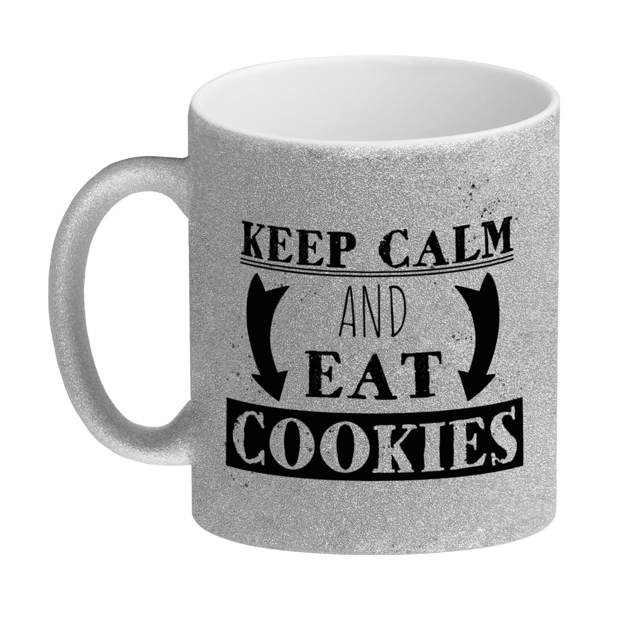 Keep calm and eat cookies Kaffeetasse mit lustigem Keks