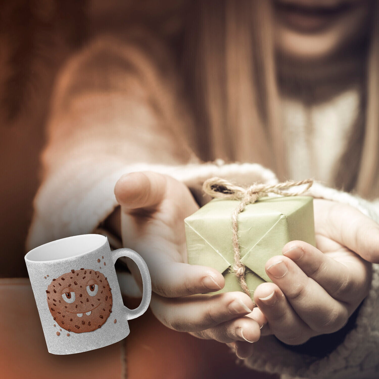Keep calm and eat cookies Kaffeetasse mit lustigem Keks