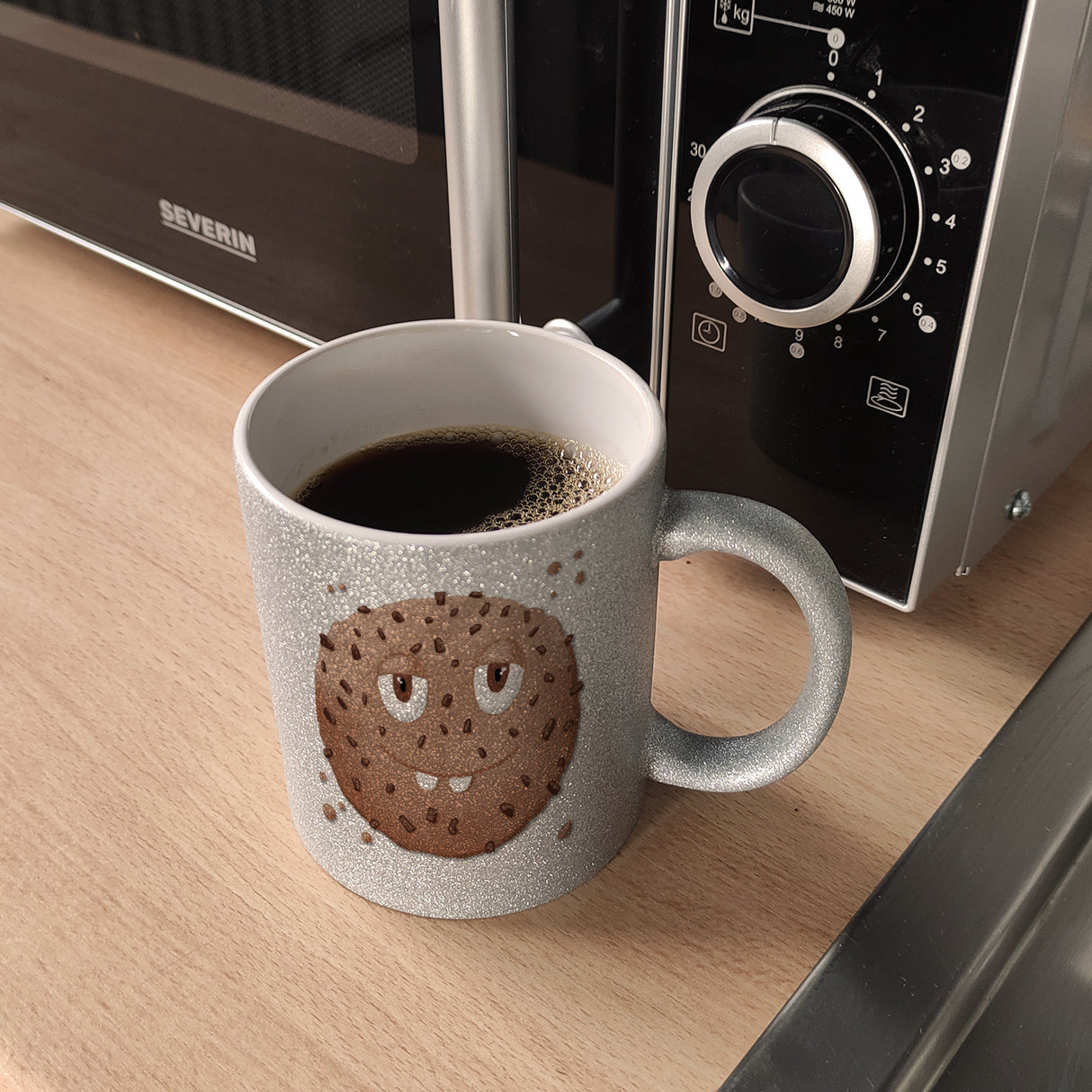 Keep calm and eat cookies Kaffeetasse mit lustigem Keks