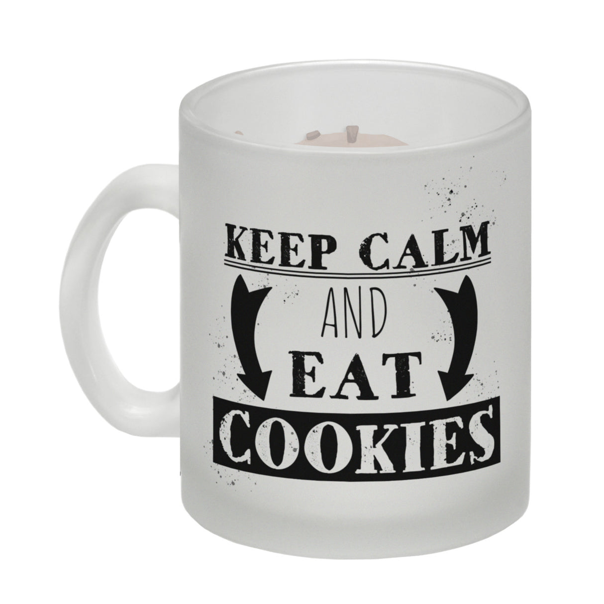 Keep calm and eat cookies Kaffeetasse mit lustigem Keks