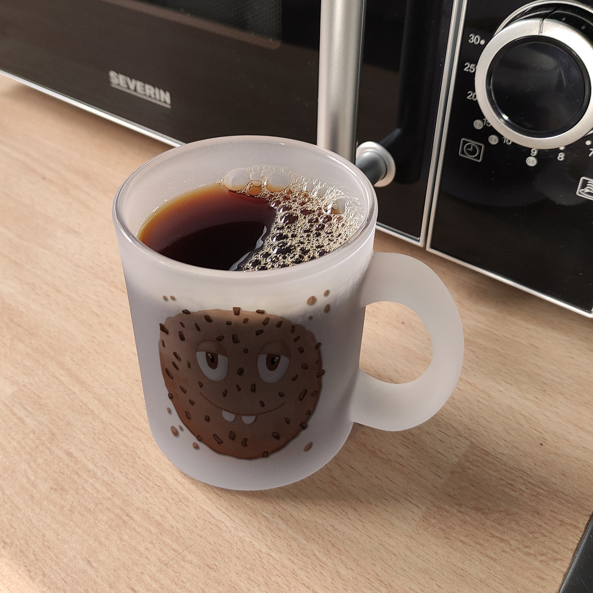 Keep calm and eat cookies Kaffeetasse mit lustigem Keks