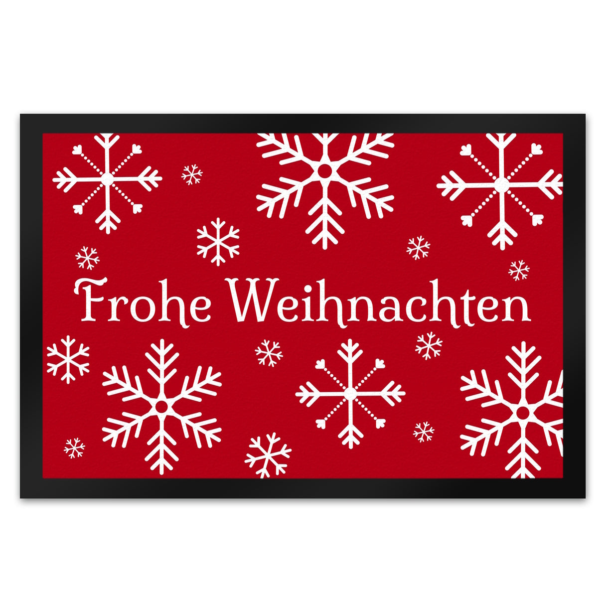 Frohe Weihnachten Türmatte mit Schneeflocken Fußmatte