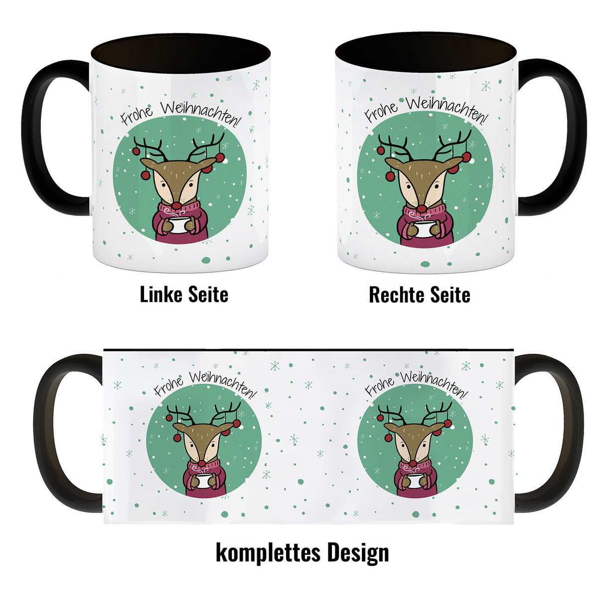 Frohe Weihnachten Kaffeebecher mit süßem Rentier