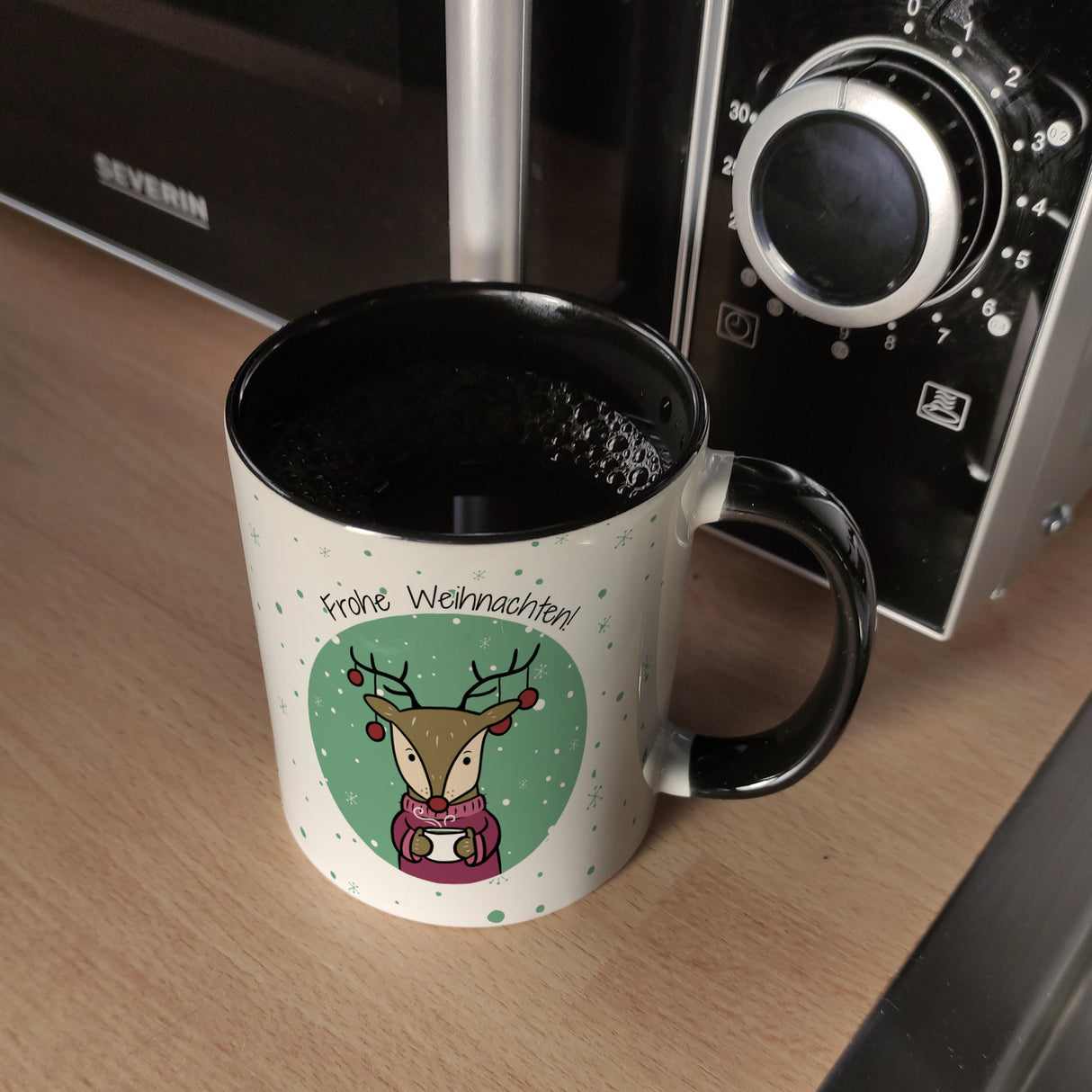 Frohe Weihnachten Kaffeebecher mit süßem Rentier