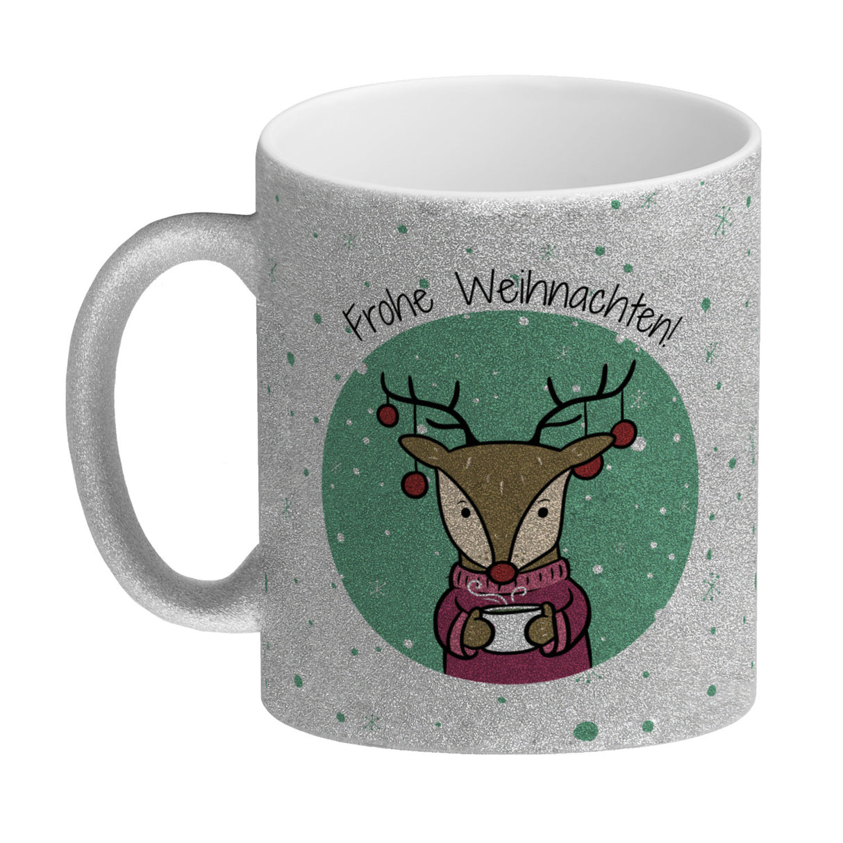 Frohe Weihnachten Kaffeebecher mit süßem Rentier