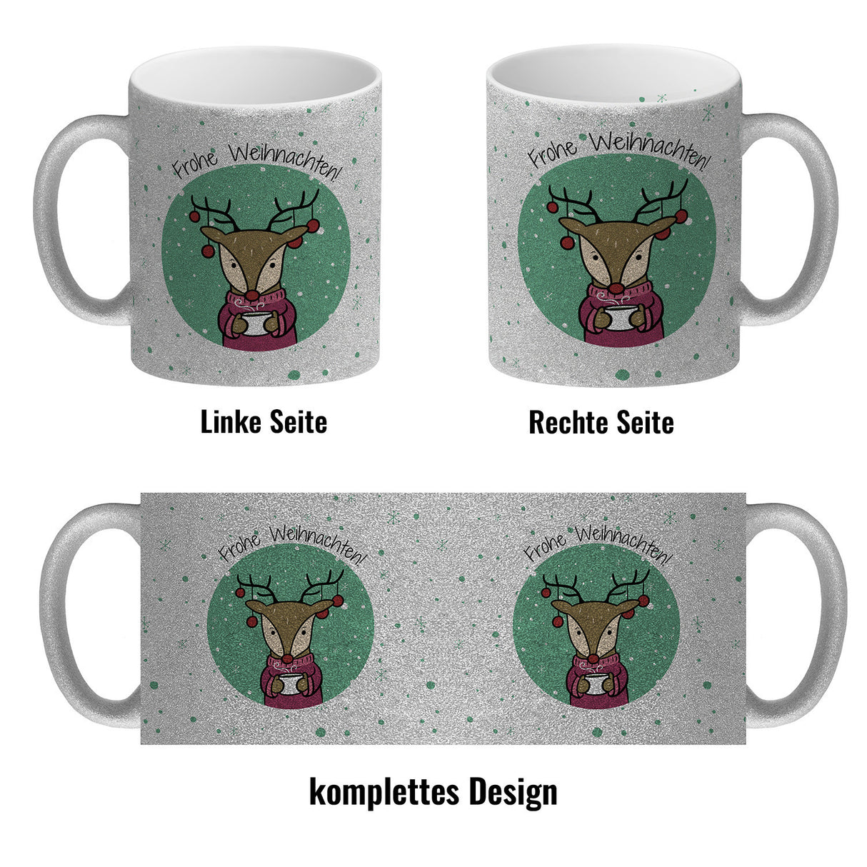 Frohe Weihnachten Kaffeebecher mit süßem Rentier