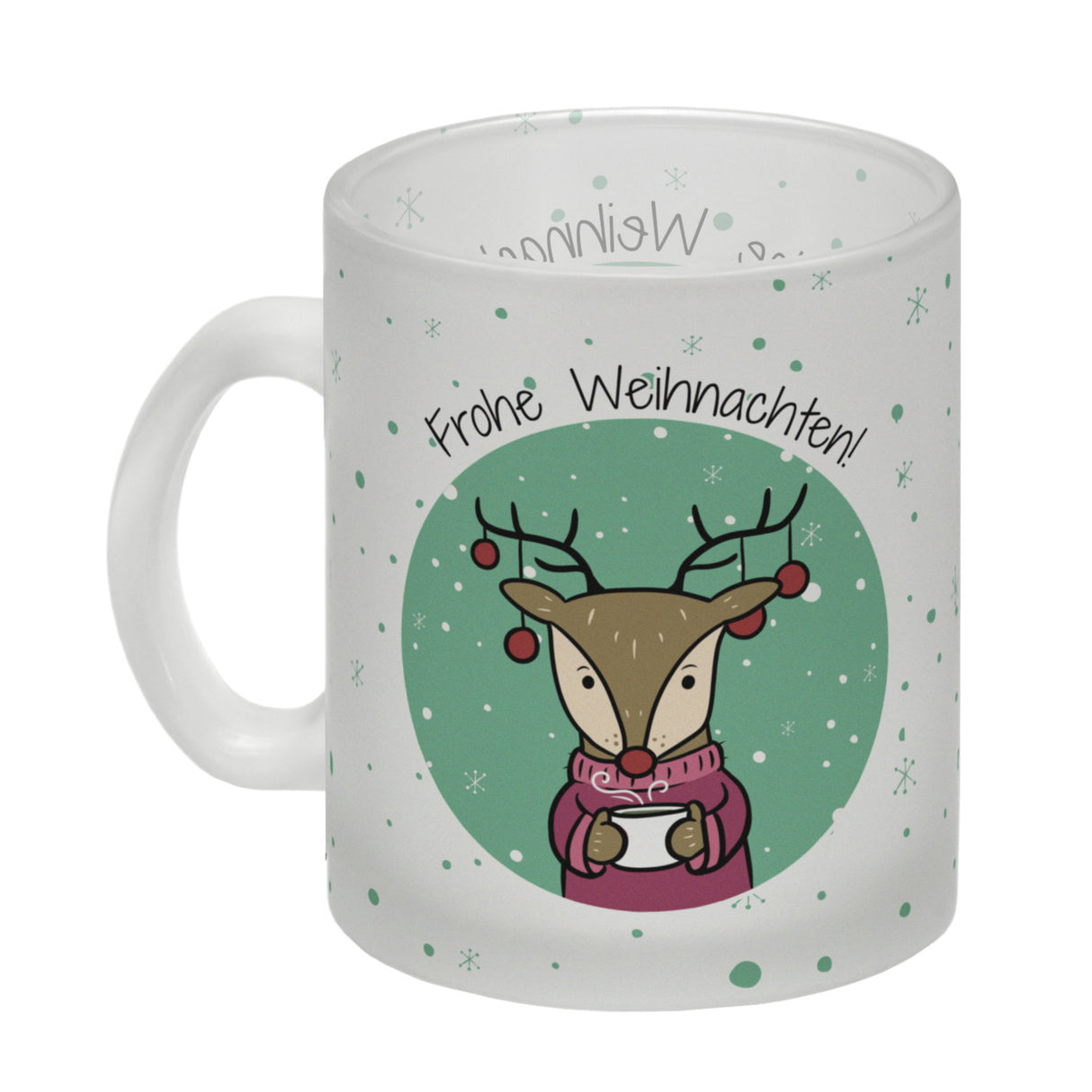 Frohe Weihnachten Kaffeebecher mit süßem Rentier