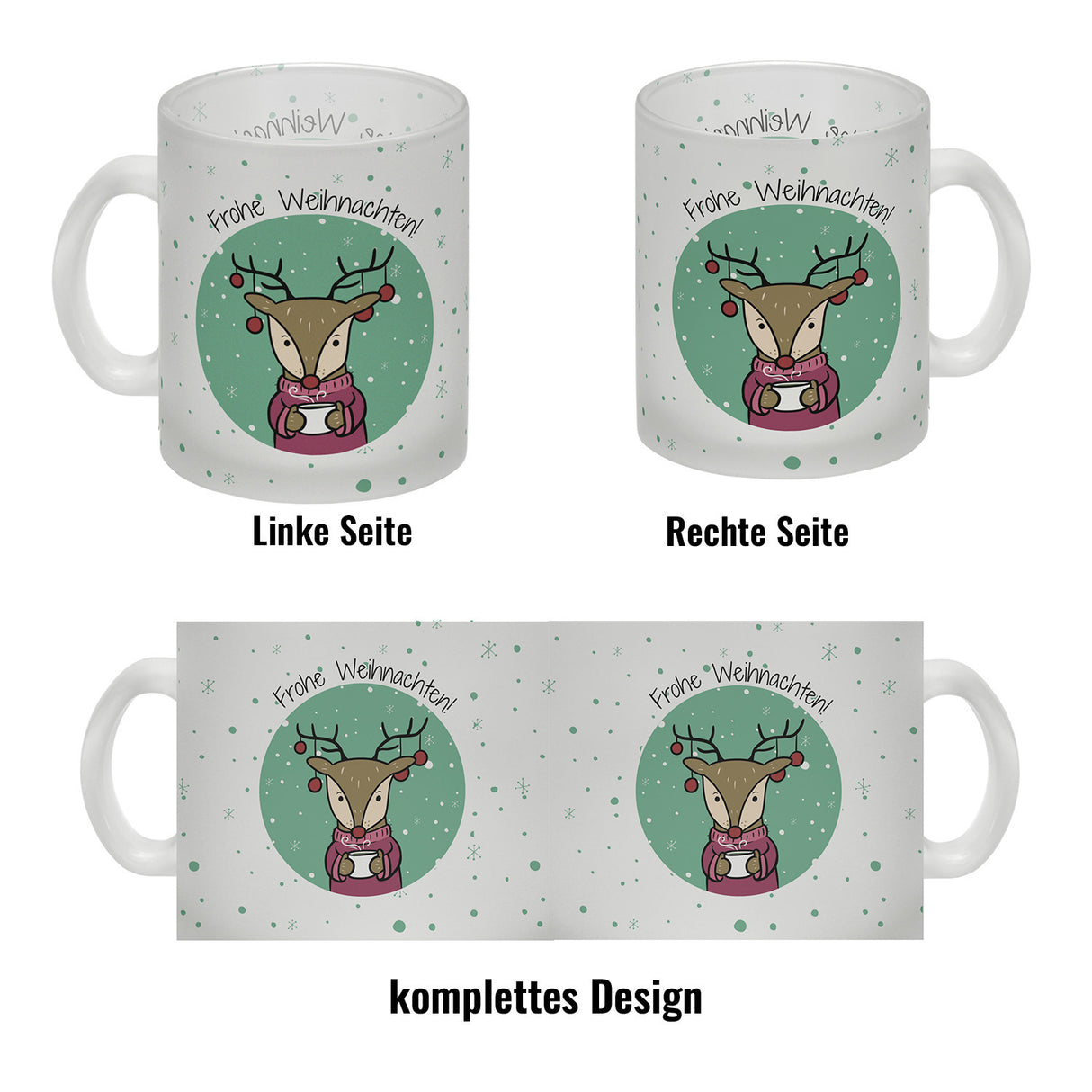 Frohe Weihnachten Kaffeebecher mit süßem Rentier
