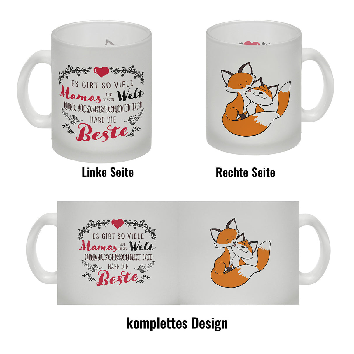 Beste Mama der Welt Kaffeebecher mit Füchsen