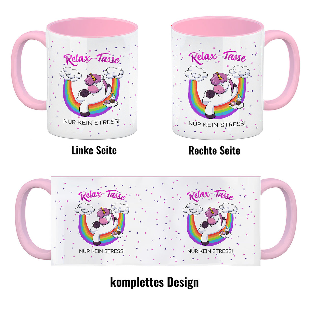 Relax-Tasse Einhorn mit Regenbogen Kaffeebecher