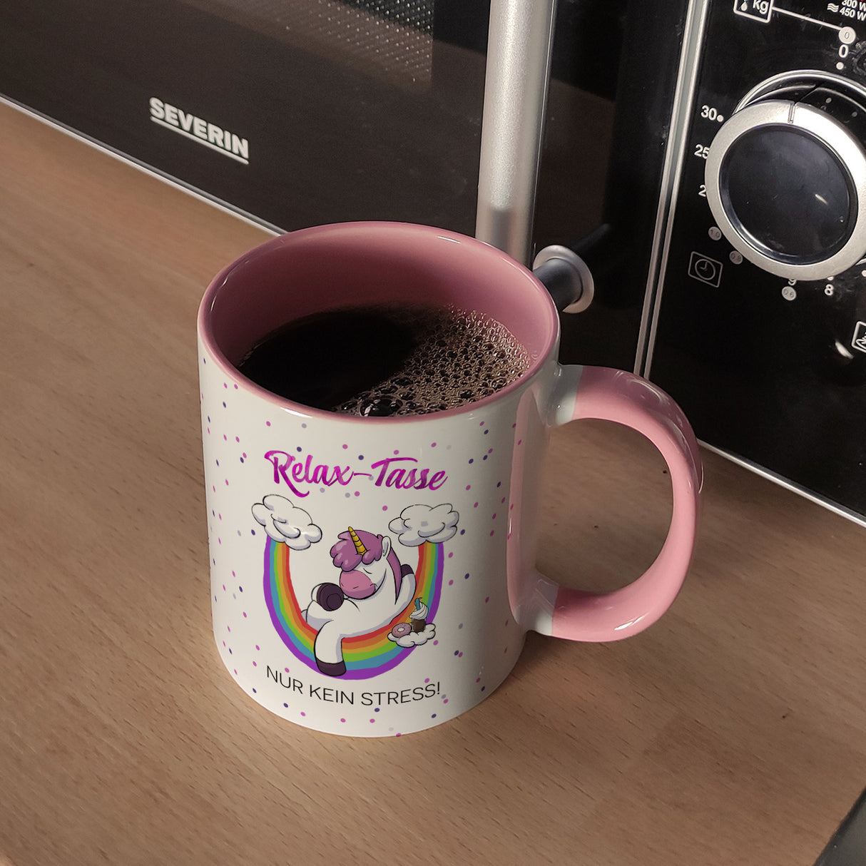 Relax-Tasse Einhorn mit Regenbogen Kaffeebecher