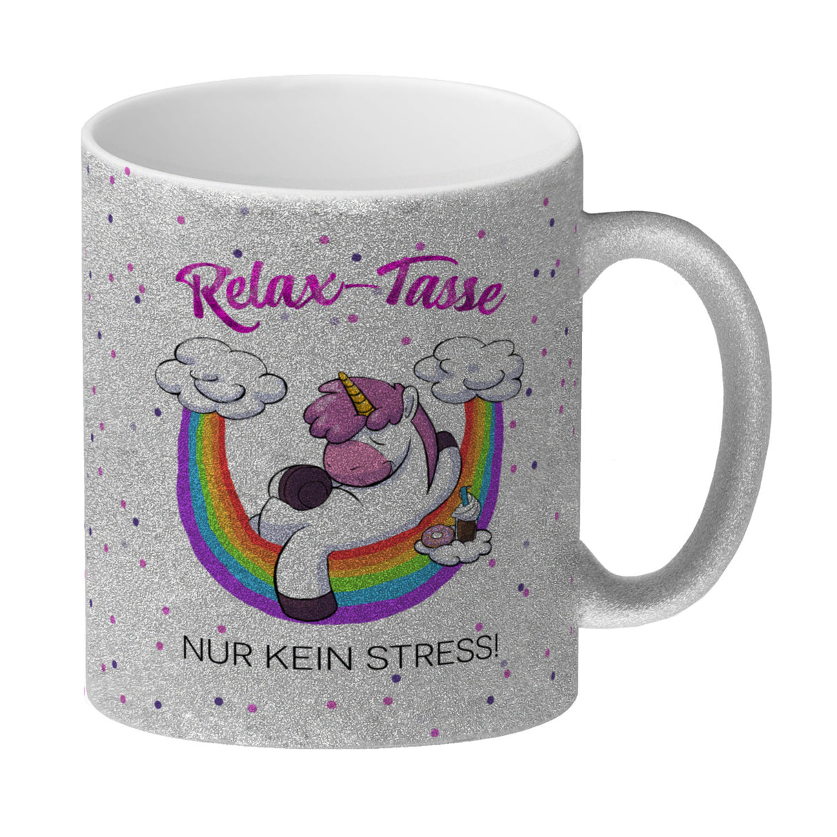 Relax-Tasse Einhorn mit Regenbogen Kaffeebecher