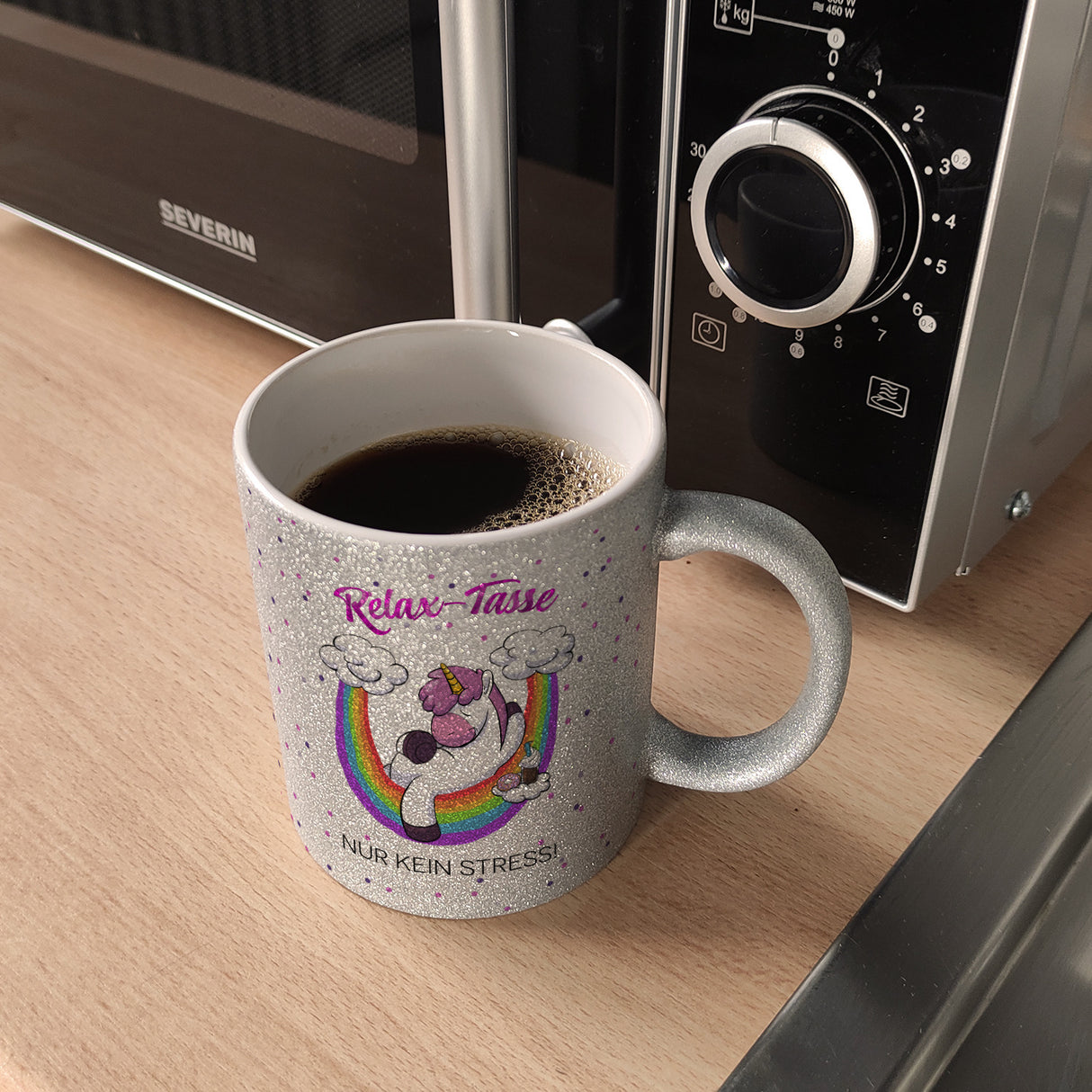 Relax-Tasse Einhorn mit Regenbogen Kaffeebecher