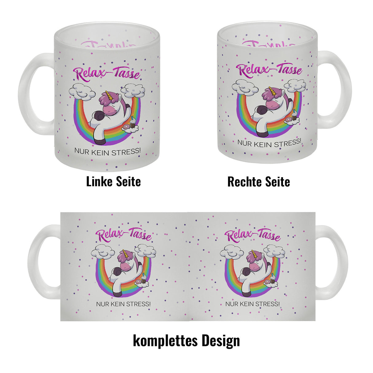 Relax-Tasse Einhorn mit Regenbogen Kaffeebecher