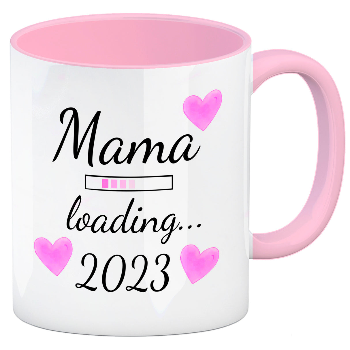 Mama loading 2022 Kaffeetasse mit Herzen für die Schwangerschaft