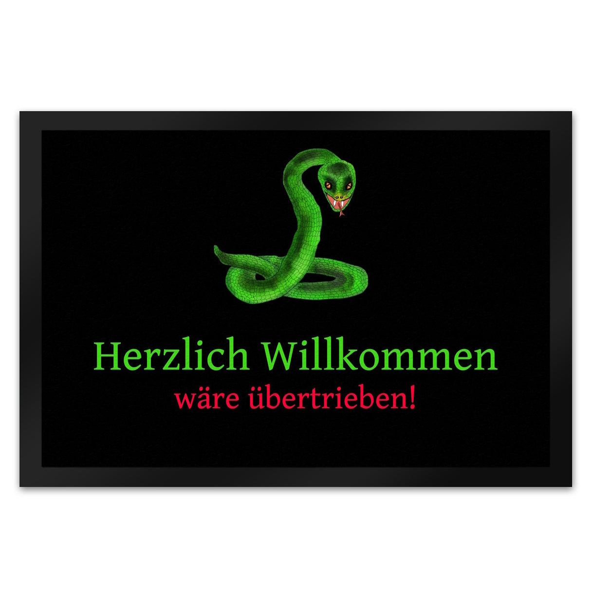 Herzlich Willkommen wäre übertrieben Fußmatte mit Schlange