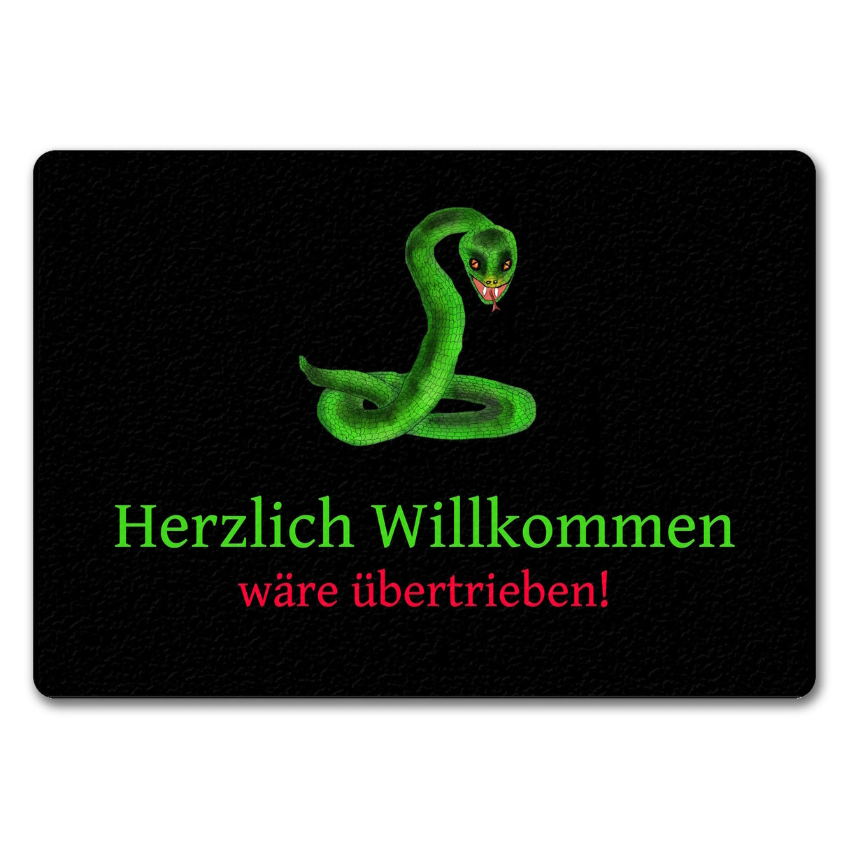 Herzlich Willkommen wäre übertrieben Fußmatte mit Schlange
