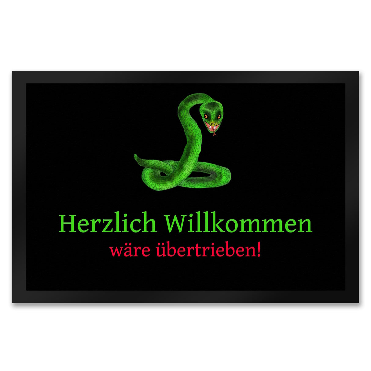 Herzlich Willkommen wäre übertrieben Fußmatte mit Schlange